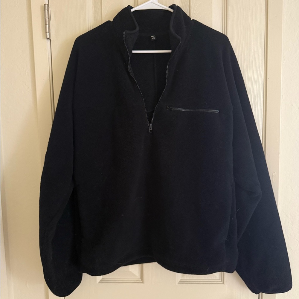 Black Uniqlo quarter zip jacket